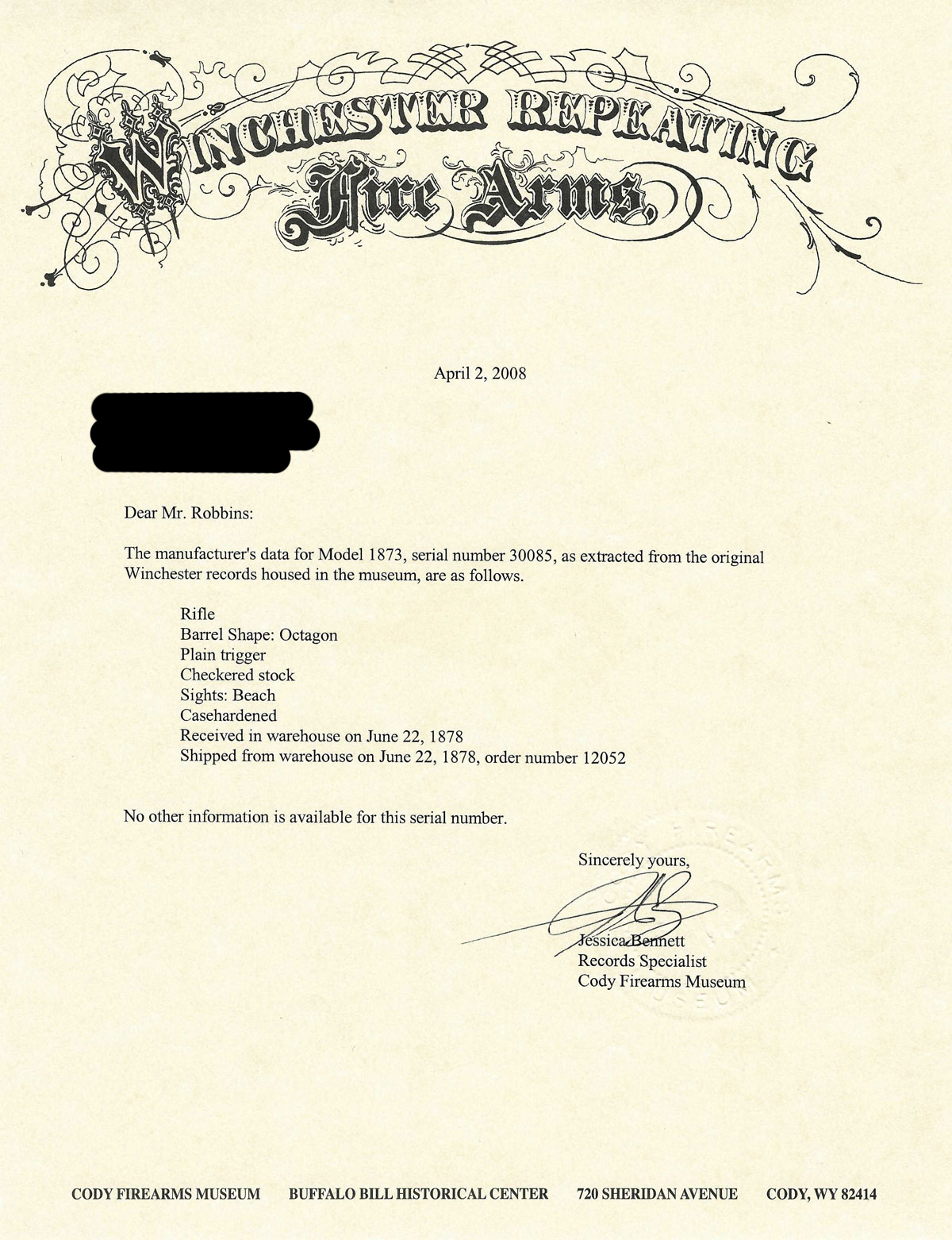 Winchester 1873 Factory Deluxe 44-40 WCF Rifle - Collectible *1878 DOM* Winchester 1873 Factory Deluxe 44-40 WCF Rifle - Collectible *1878 DOM*