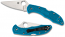 Spyderco Delica 4 Blue Plain Blade Folding Knife