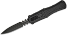 Benchmade 3370SGY Claymore Auto OTF Serrated Knife- Black Grip
