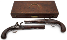 Robert Wogdon Flintlock Dueling Pistols, Cased Pair, 50 Caliber - Rare Pistols *ca.1790*