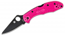 Spyderco Delica 4 Lightweight Pink Plain Black Blade Folding Knife Spyderco Delica 4 Lightweight Pink Plain Black Blade Folding Knife