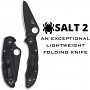 Spyderco C88PBBK2 Salt 2 Folding Knife Plain Edge Spyderco C88PBBK2 Salt 2 Folding Knife Plain Edge
