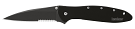 Kershaw 1660ST Leek Assisted Flipper Folding Knife, Serrated - Black