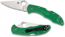 Spyderco Delica 4 Green Plain Blade Folding Knife